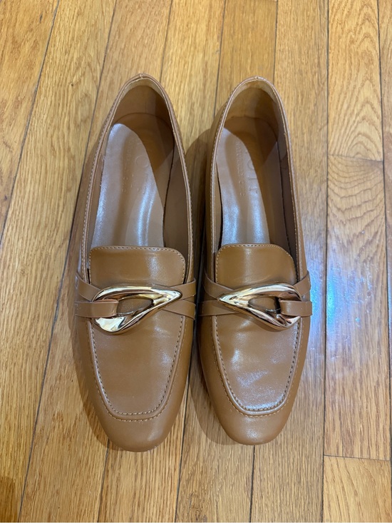MOTF Shoes - MOTF Camel Brown Loafers with Gold Hardware